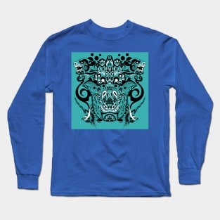 monsters hunters in kaiju ecopop pattern Long Sleeve T-Shirt